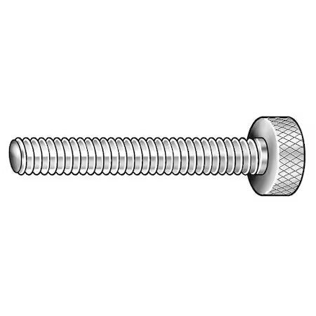 Zoro Select Z0681 Thumb Screw, 3/8"-16 Thread Size, Round, Black Oxide Steel,