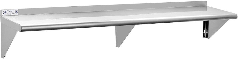 Hally Stainless Steel Shelf 12 X 72 Inches 345 Lb, NSF Commercial Wall Mount Flo