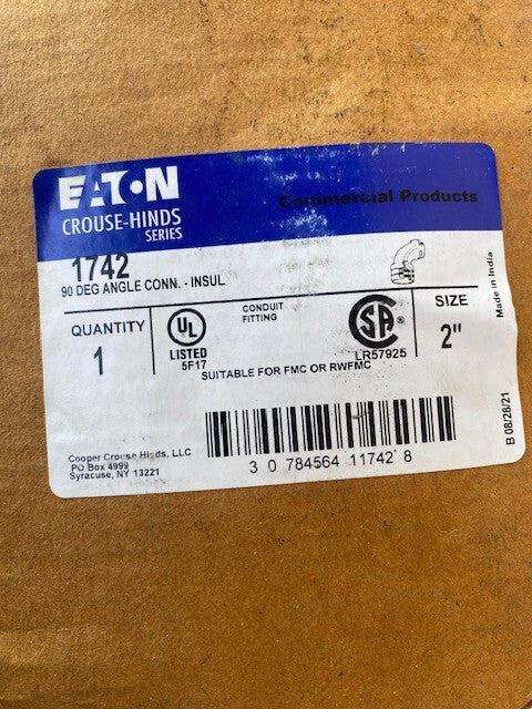 Eaton 1742 Clamp Type Connector 90° angle, Insulated, Malleable iron 2" (NEW)