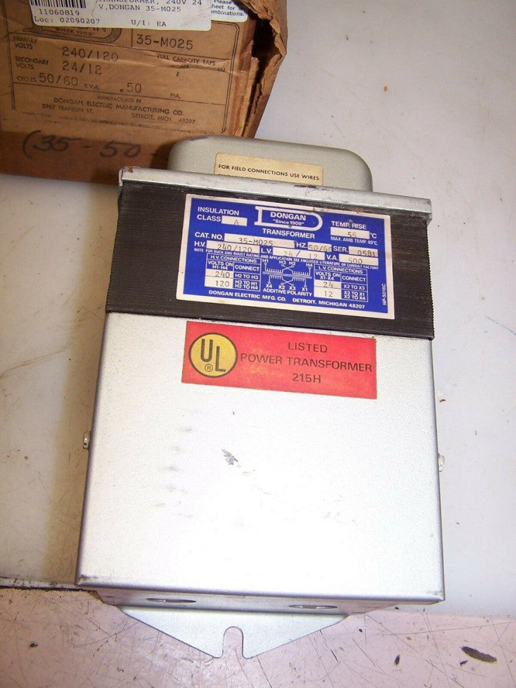 NEW DONGAN .5 KVA POWER TRANSFORMER 35-M025  240/120 HV 24/12 LV SINGLE PHASE 