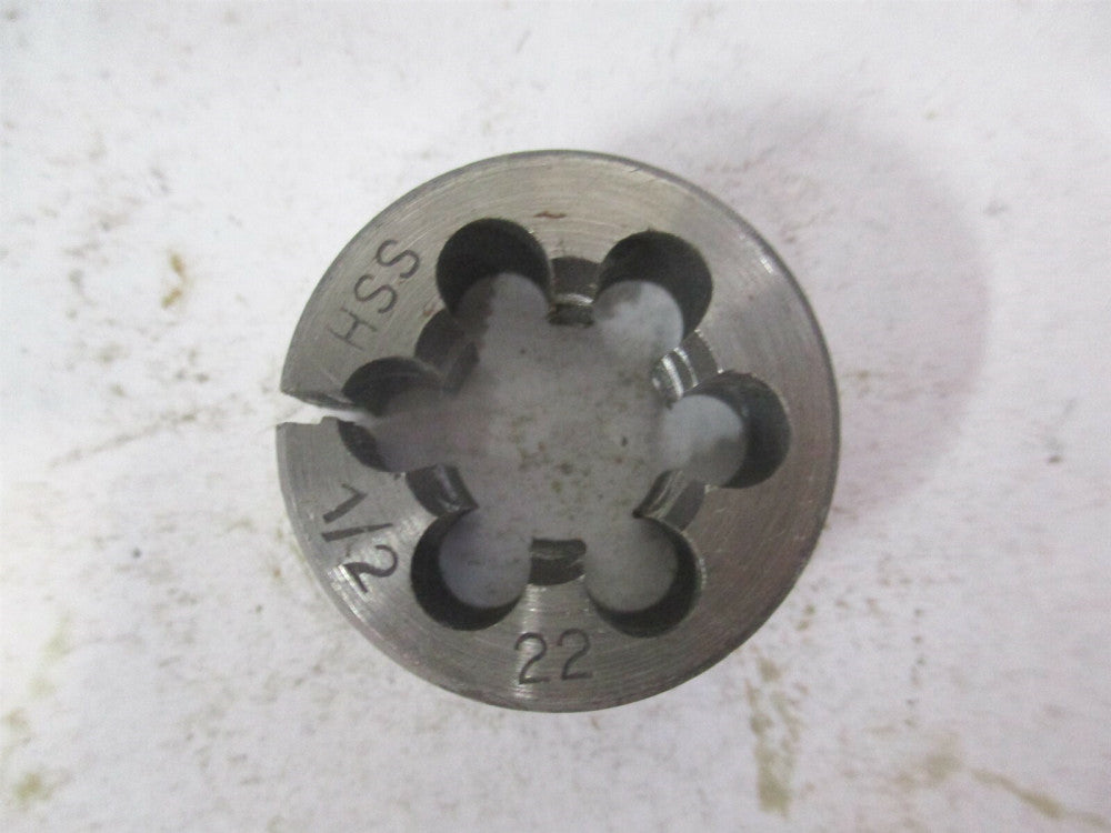 1/2-22 x 1" High Speed Steel Round Adjustable Screw Die 