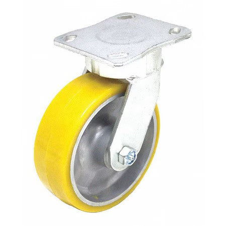 Zoro Select P25s-Ua080kp-14-H10 Plate Caster,1760 Lb. Load,Yellow Wheel