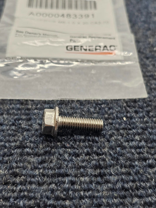 ( QTY 10 ) GENERAC A0000483391: SCREW HHFCS M6-1.0 X 20 CA2-70