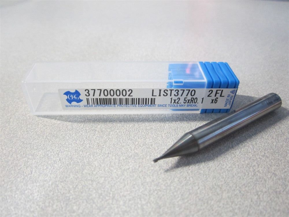 OSG (37700002) 1.00mm x 1.50mm x 0.10mm x 50.00mm OAL Corner Radius End Mill 