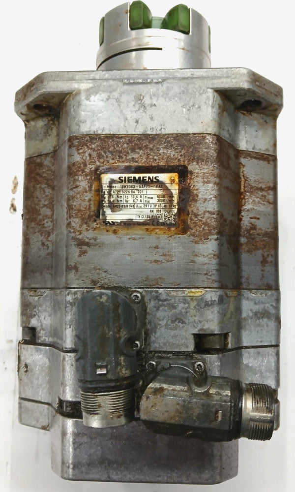 SIEMENS SIMOTICS SERVO MOTOR W/ ROTEX JAW COUPLING 3 PHASE 7.4 AMP 3.3 KW