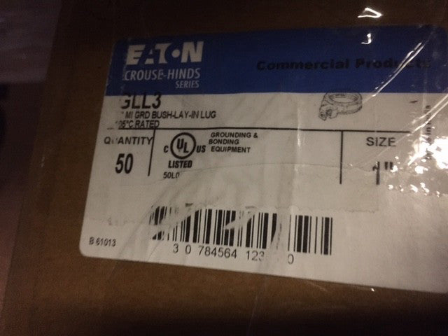 (Box of 50) Eaton GLL3 Crouse-Hinds Gll3 1 Insul Gnd Bush Mall Irn Crh (NEW)