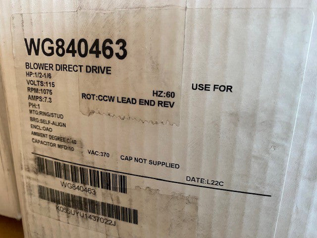 WG840463 PSC Multi HP Furnace Blower Motor (1075 RPM, 115 VAC)