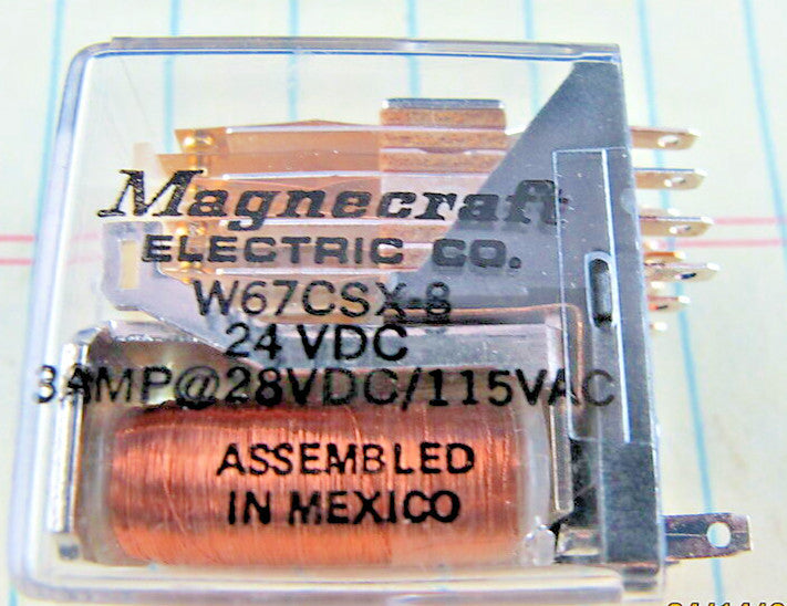 W67CSX-8 Magnecraft Relay 24VDC Coil, 4PDT, 3 Amp @28VDC/115VAC [C3BY]#3