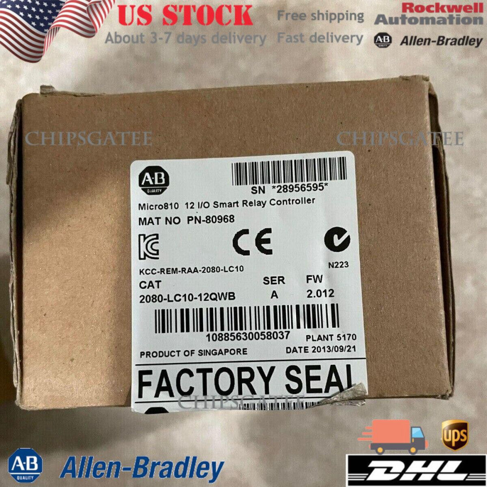 New Sealed Allen Bradley 2080-LC10-12QWB Micro810 12 I/O PLC Module US Free Tax