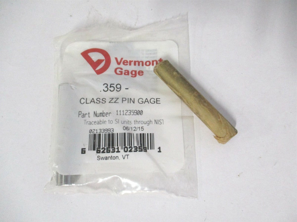 Vermont Gage (111235900) 0.359" Diam Class ZZ Minus Plug & Pin Gage - Lot of 2