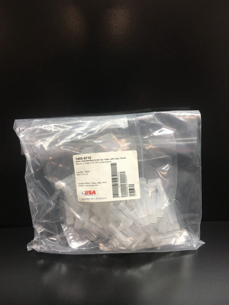 USA Scientific REF 1405-9710 Self Standing Screw Cap Tubes 0.5mL Lot 100 PCS