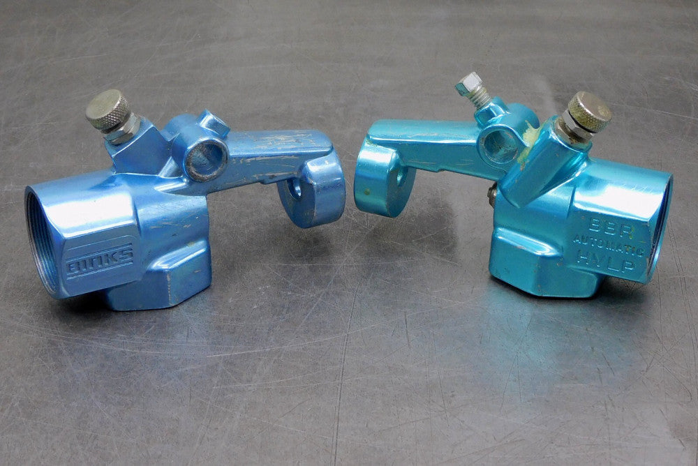 Binks Mach 1A BBR HVLP Spray Gun Teal Color Lot of Two (2)