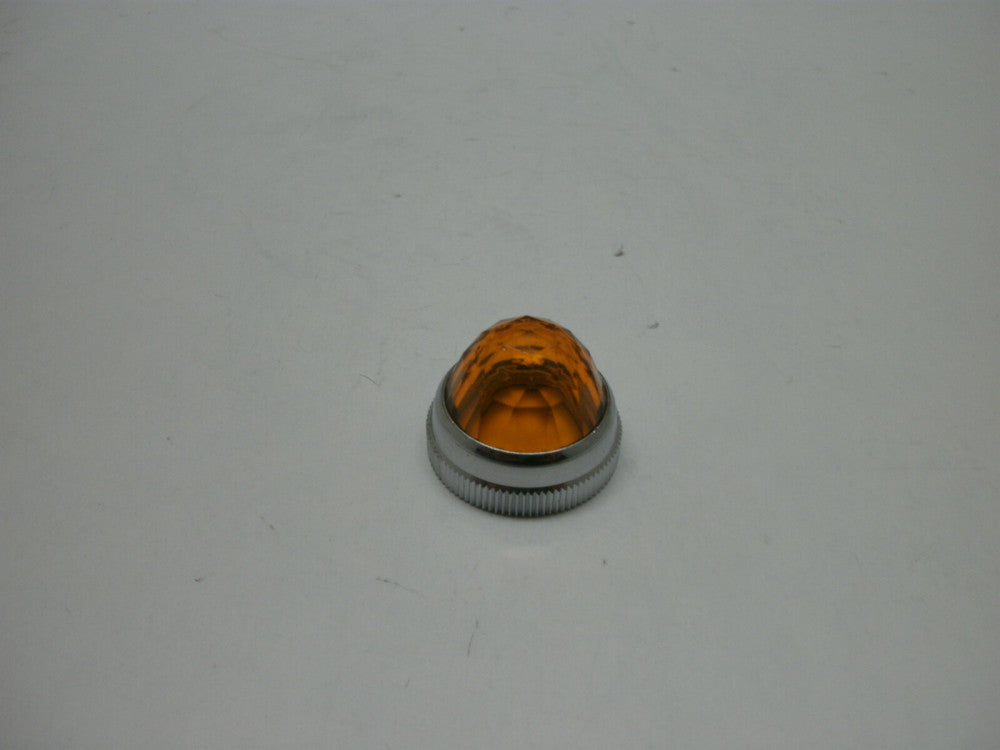 DIALIGHT/DIALCO PILOT LIGHT LENS 1" AMBER DIAMOND JEWEL SCREW W/CHROME TRIM NNB