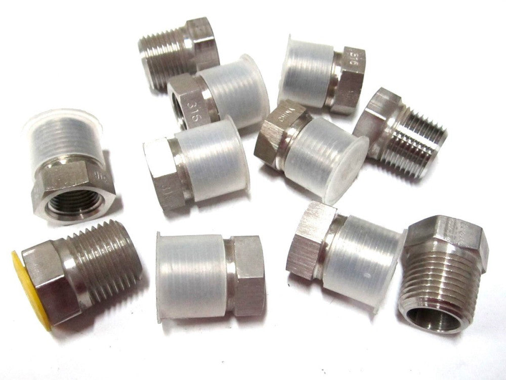 Brennan (SS-5406-08-06) 3/8 FPR x 1/2 MPR Stainless Straight Adapter - 11 QTY