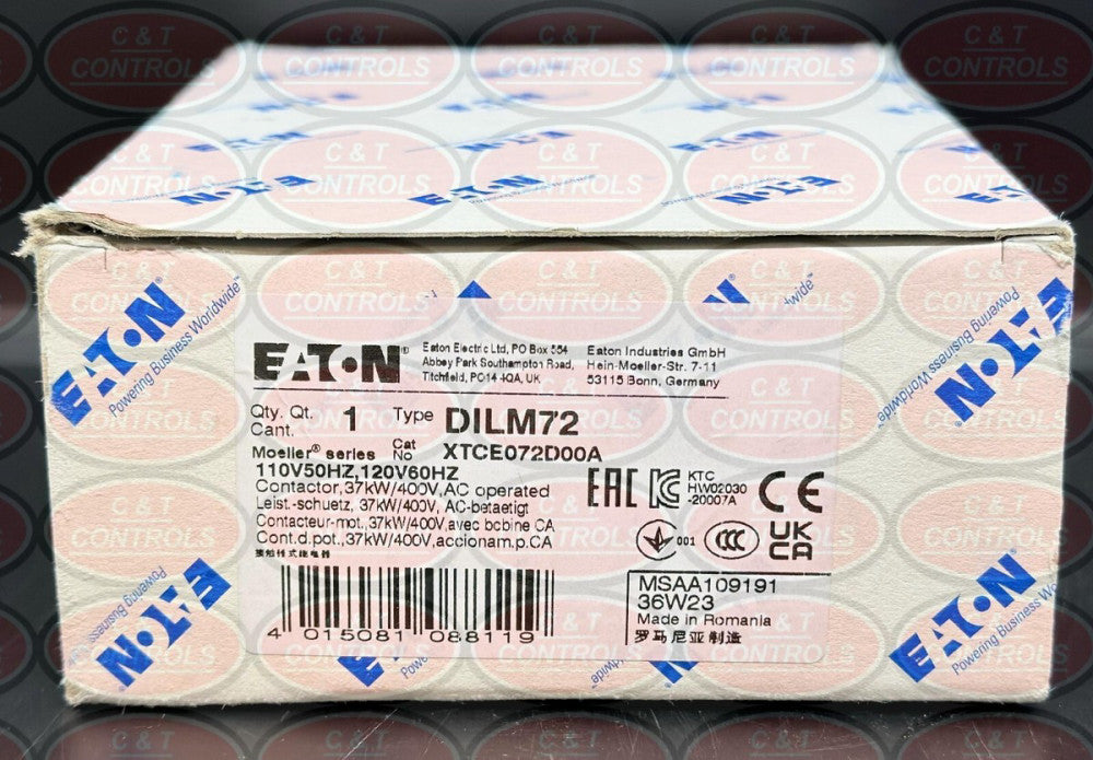 Eaton XTCE072D00A 72A 120V 3P Contactor New In Box USA Stock