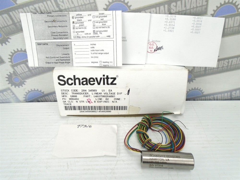 Schaevitz Sensors - HR-200-MRR - Linear Voltage Differential Transducer - (NIB)