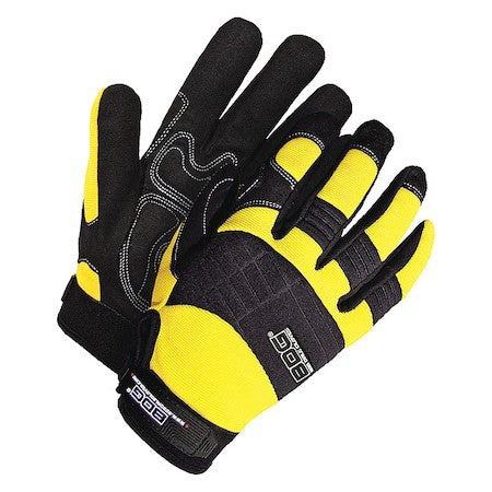 Bdg 20-1-10605Y-S X-Site Mechanics Gloves, Synthetic Leather Palm, Spandex