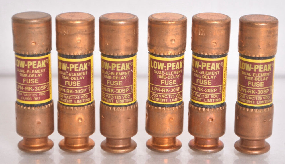 6 COUNT Buss Bussman LPN-RK-30SP Fuses