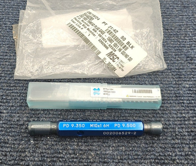 OSG 1500201000 HSS Plug Thread Gage: M10x1.0 Thread, H6 Double End Go/No Go