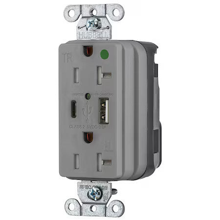 Hubbell Snap8300uacgy Usb Receptacles Snap8300uacgy