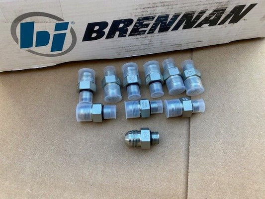 10 PACK Stainless 6400-08-06 1/2" MALE JIC x 3/8" MALE O-RING BOSS ORB HYDRAULIC