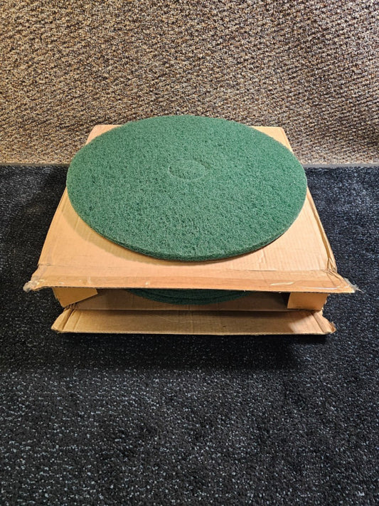 (QTY 5) CleanFreak 400320 20" Dia. Green Heavy Duty Rotary Floor Scrubbing Pads