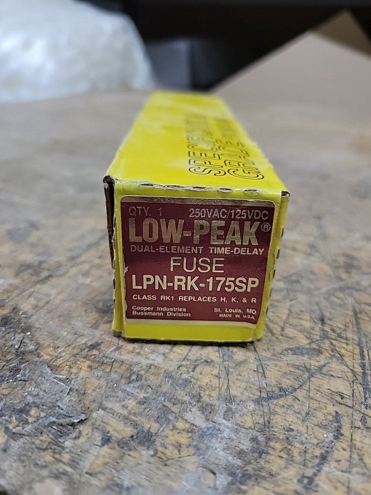 1) New Bussmann LPN-RK-175SP 175 Amp Fuse 250 Volts Low-Peak New Look NIB