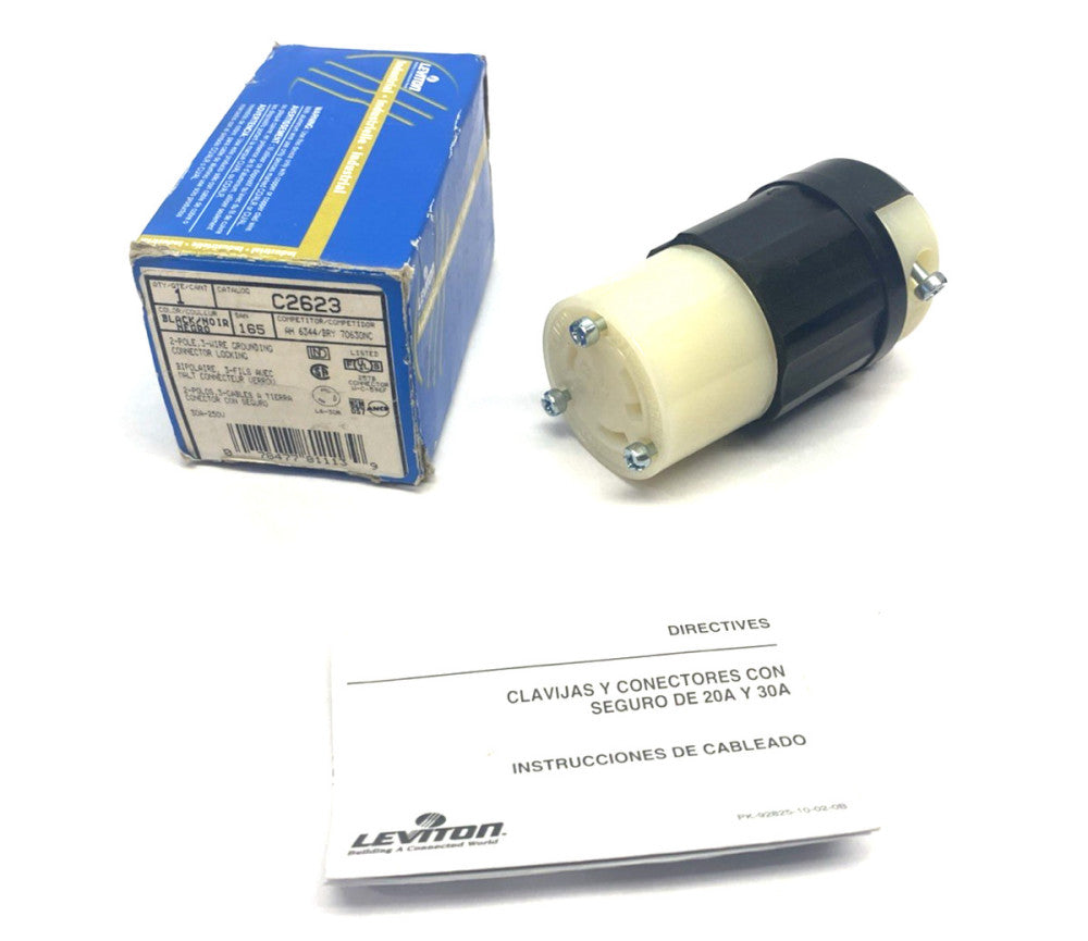 Leviton C2623 Locking Connector 2-Pole 3-Wire Grounding 30A 250V