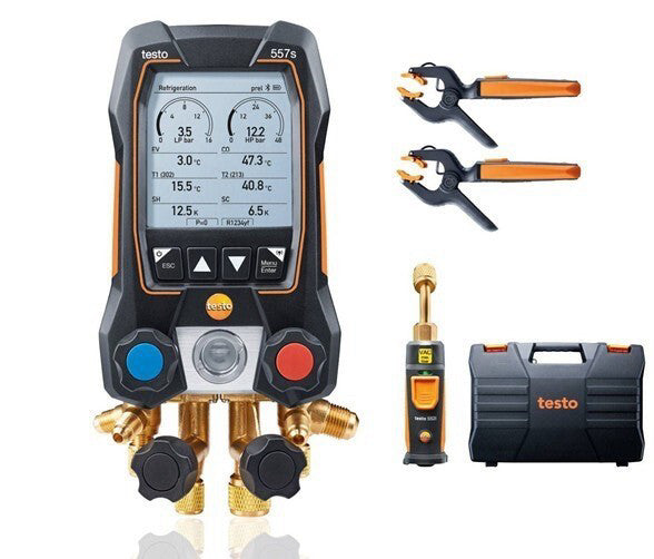 Testo 557s Smart Digital Manifold Kit with wireless temperature and vacuum probe