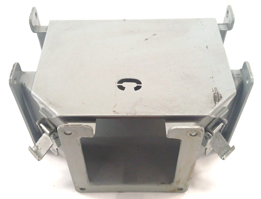 HOFFMAN F44LTA T-SHAPED FITTING HINGED TOP OPENING COVER 4" X 4" MILD STEEL