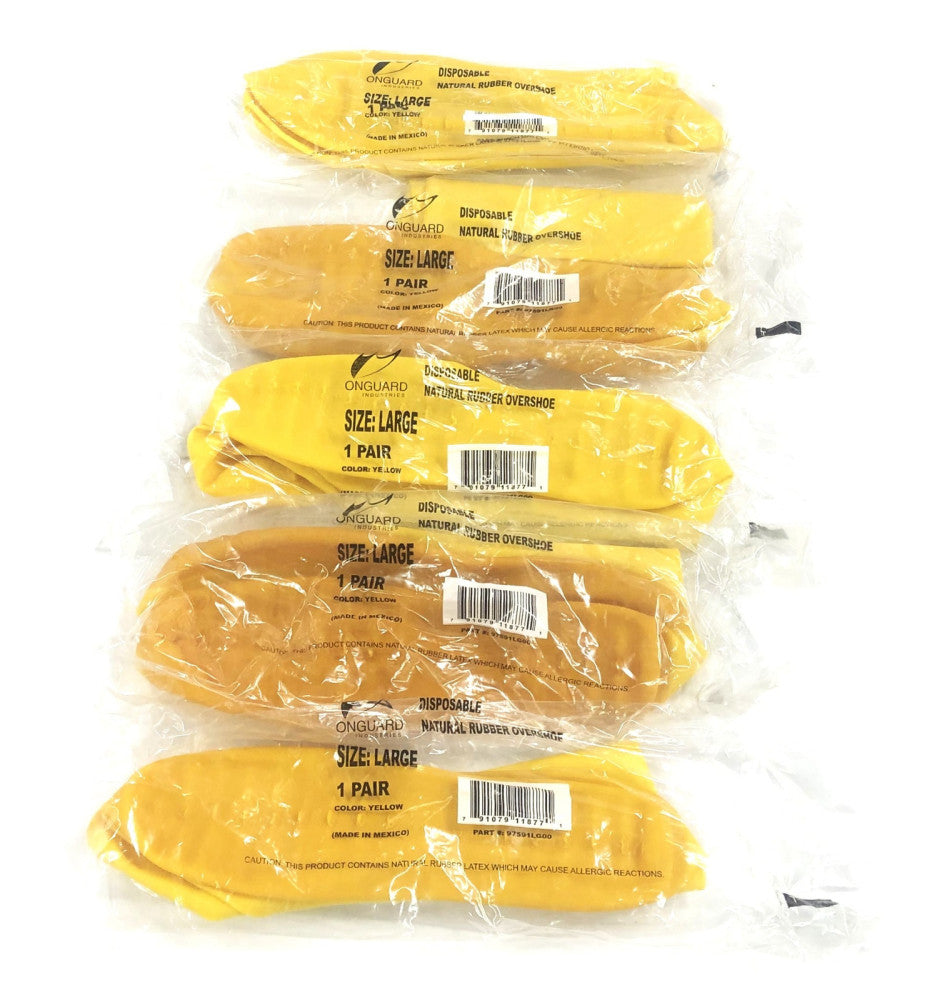 Onguard Large Disposable Natural Rubber Overshoe 97591LG00 Pair [Lot of 5] NOS