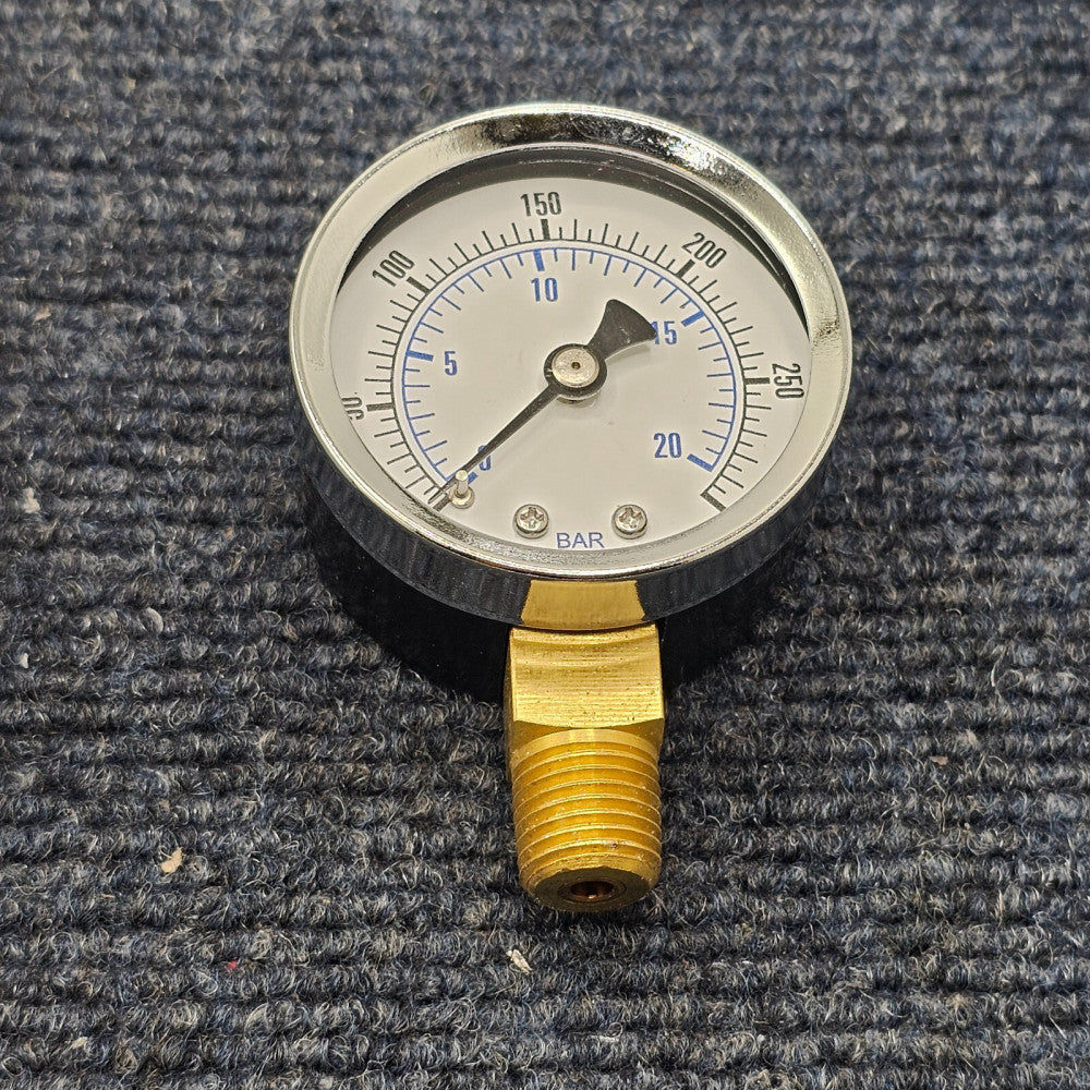 (QTY 3) 101D-204H MNPT Air Pressure Gauge 0-300 PSI Side Bottom Lower Mount 1/4"