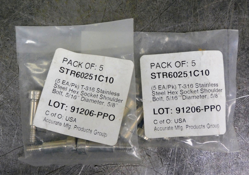 AMPG STR60251C10 Stainless Steel Hex Socket Shoulder T-316 5/16"-18  5/8"