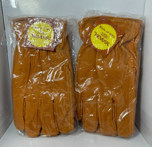 (2 Pairs) 100% Cut Resistant Knitted Made with Kevlar Work Gloves - Tan XXL