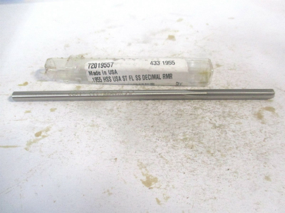 (433-0.1955) 0.1955" x 1-1/4" x 5" 6-Flute Straight Shank HSS Chucking Reamer 