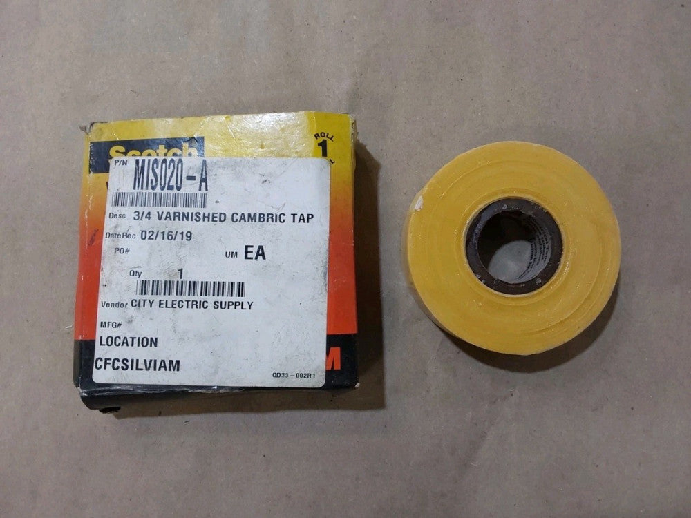 Scotch Varnished Cambric Tape 2510, 3/4 in x 60 ft