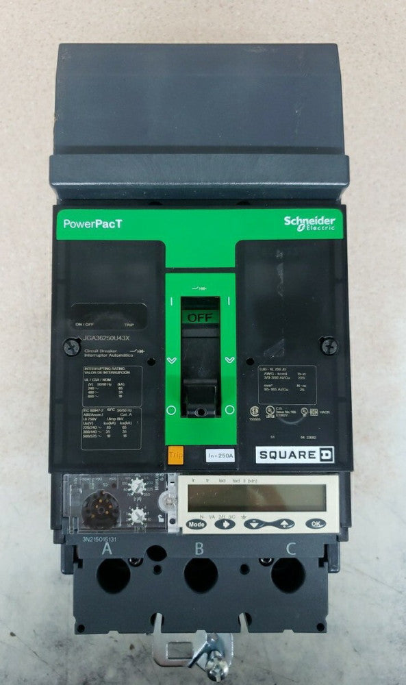 Square D I-line PowerPact Circuit Breaker JGA36250U43X 250A 3P 600V NTO
