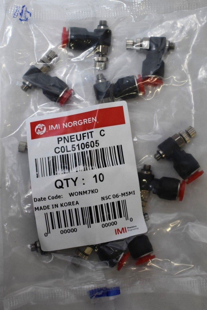 [Pack of 10] IMI Norgren C0L510605 (In) Pneufit C Banjo Flow Control M5 x 6mm 