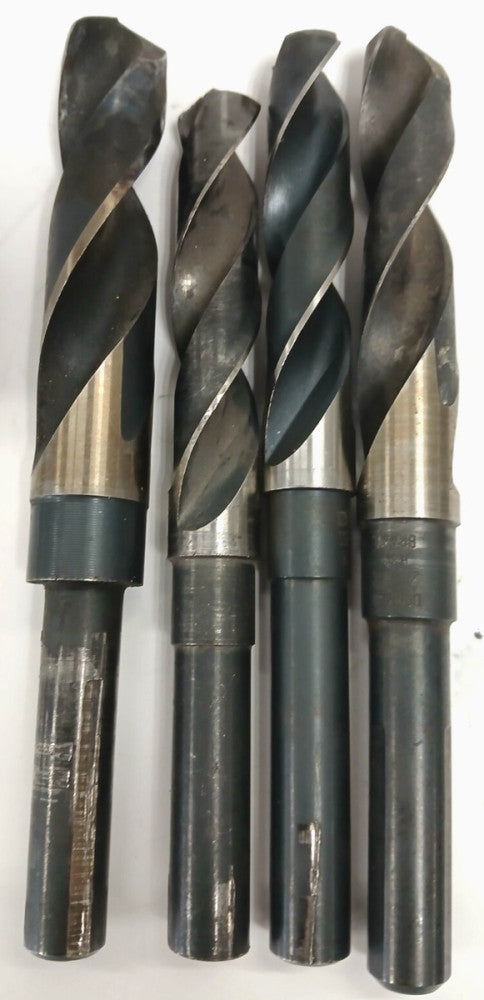 TAPER SHANK DRILL BIT ASSORTED  LOT OF 4 2 FLUTES HIGH SPEED STEEL