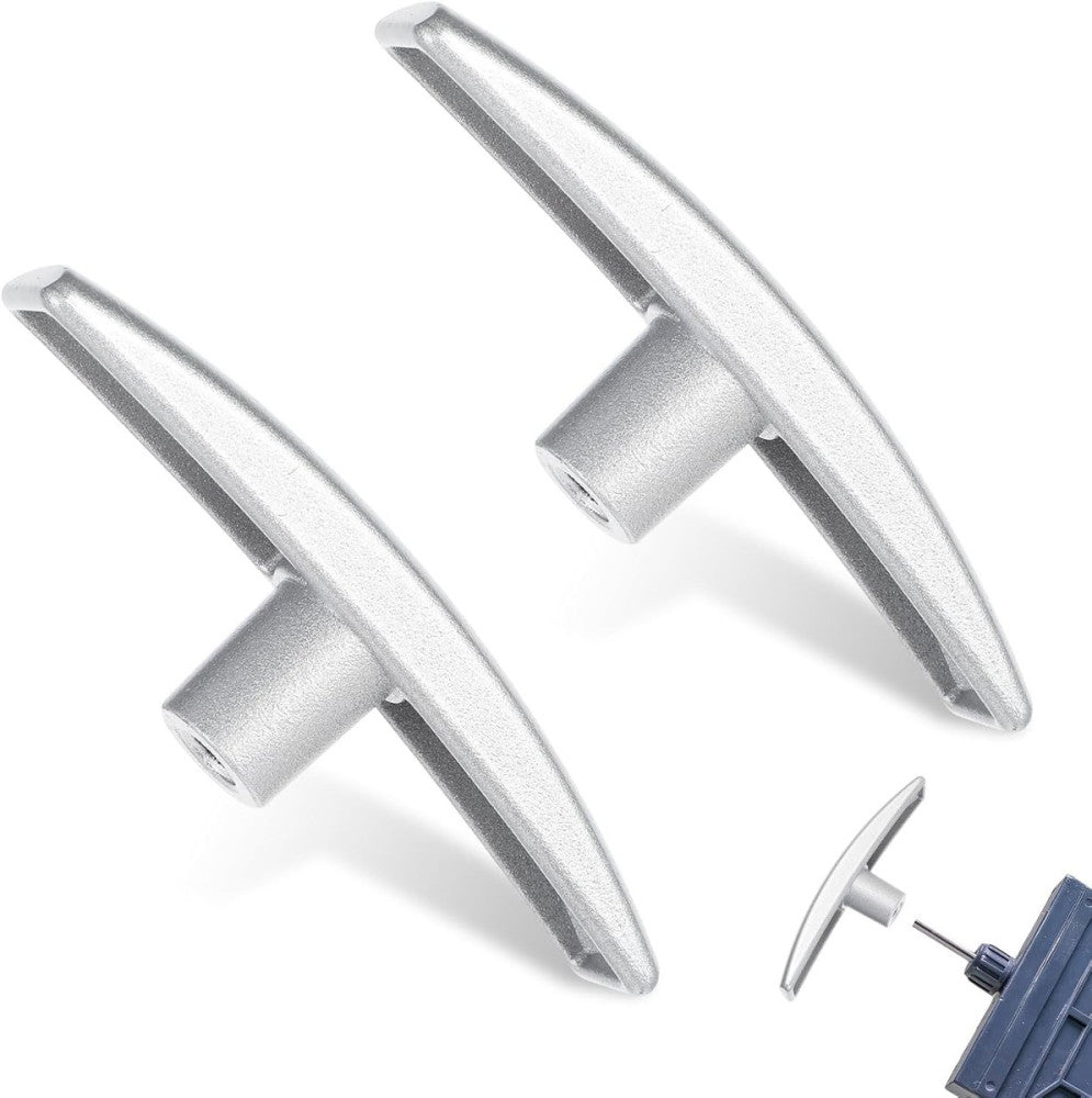 2 Pcs Easy to Install RV Waste Valve Handle Replacement Metal Silver 