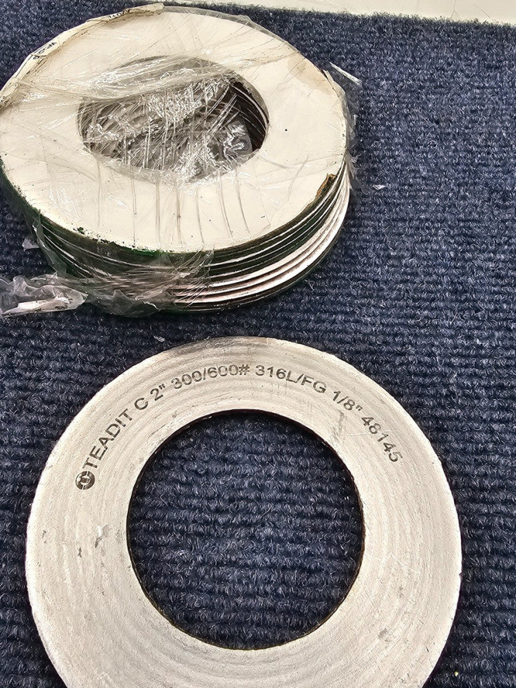 (10 PIECES) TEADIT MB905316.18.2.300 Metal Gasket, 2" Size, 1/8" Thick, 300/600#