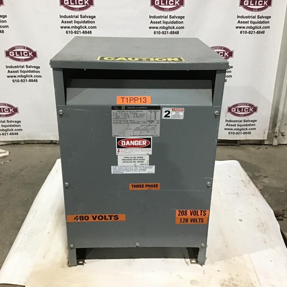 Square D 45T3H 45 KVA Transformer 3 Phase 480 V - 208Y/120 Dry Type