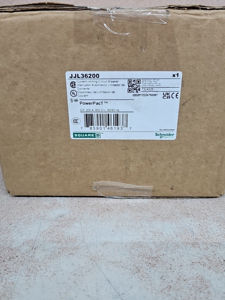 Square D JJL36200 Circuit Breaker 200A 3P 600V JJL 200 Amp 3 Pole New