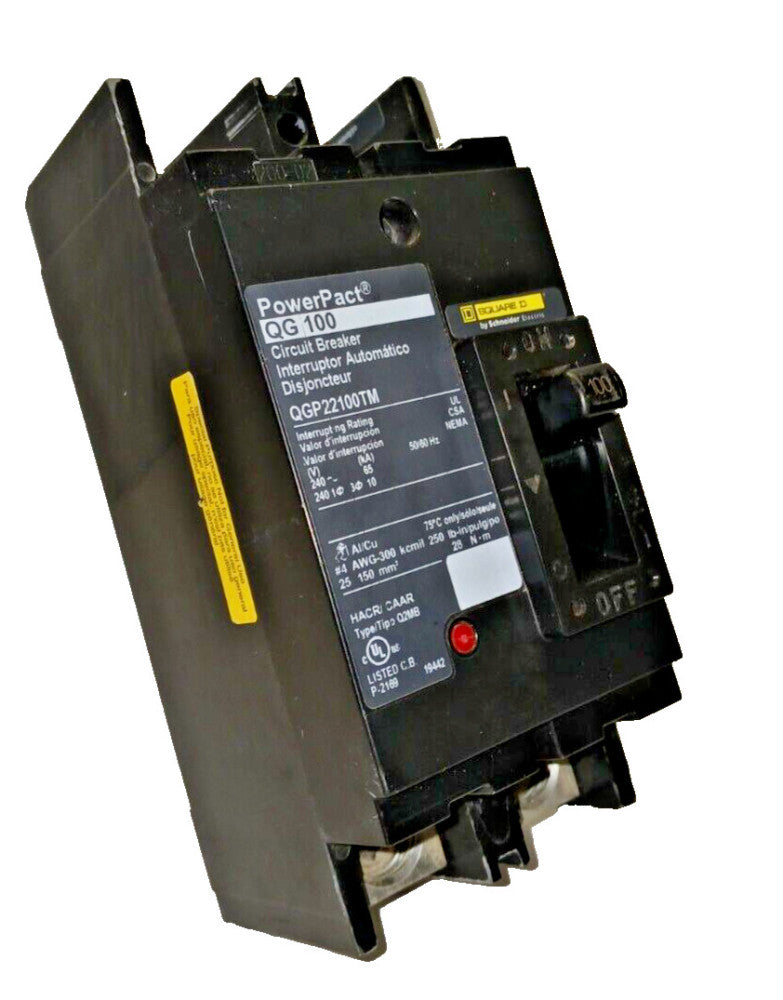 SQUARE D POWERPACT 100 AMP CIRCUIT BREAKER 2 POLE 240 VAC  QGP22100TM