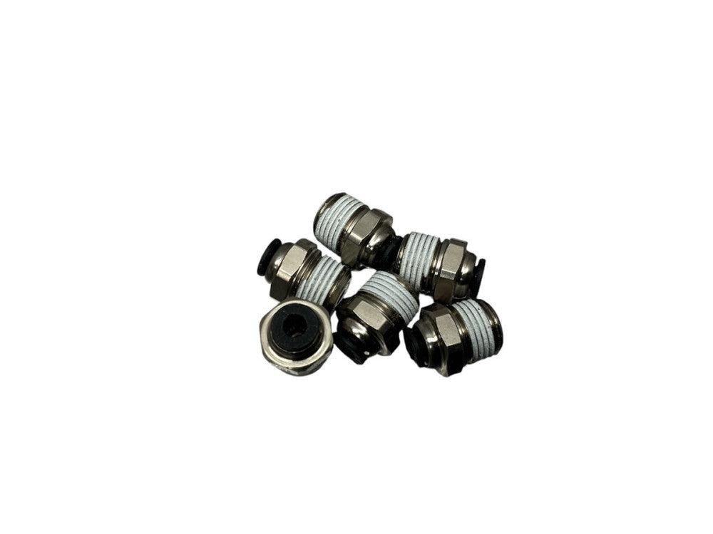 Legris 1/8" Outside D 1/8 NPT, Nickel Plated Brass Push-to-Connect Tube Male 6pc