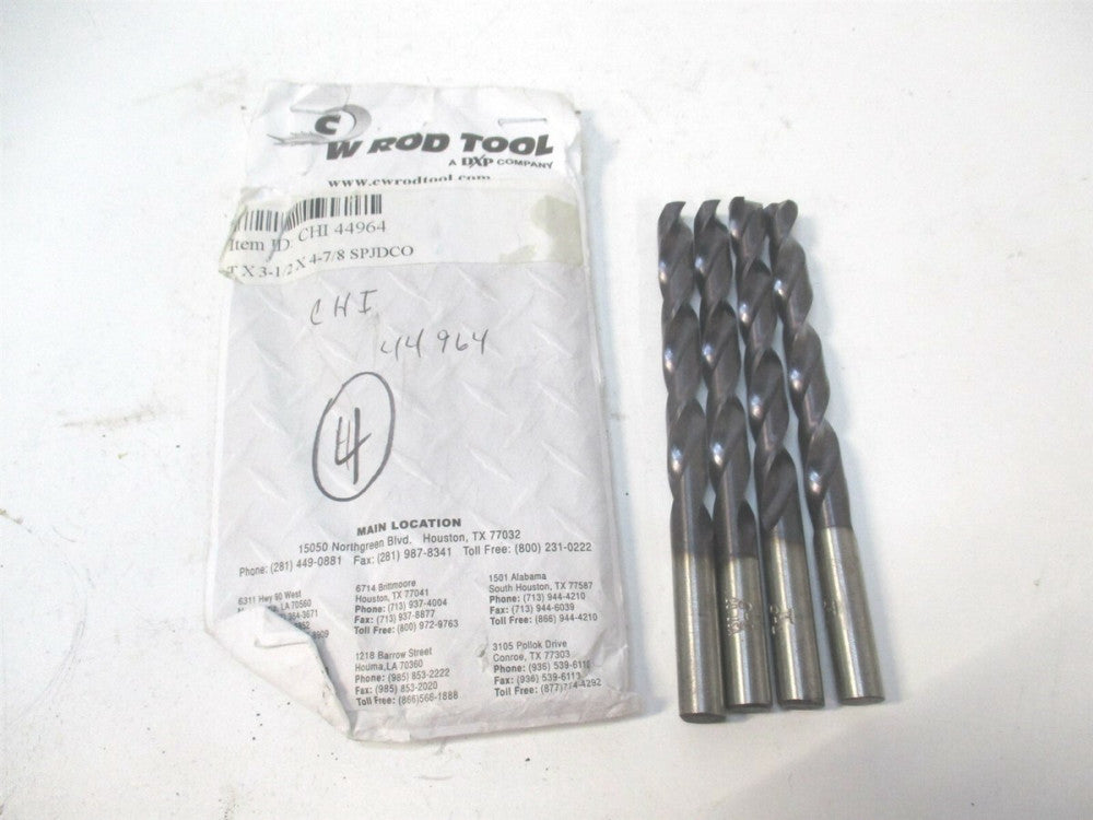 Chicago-Latrobe (44964) 3-1/2 x 4-7/8" Letter T 135° Cobalt Jobber Drill - Qty 4