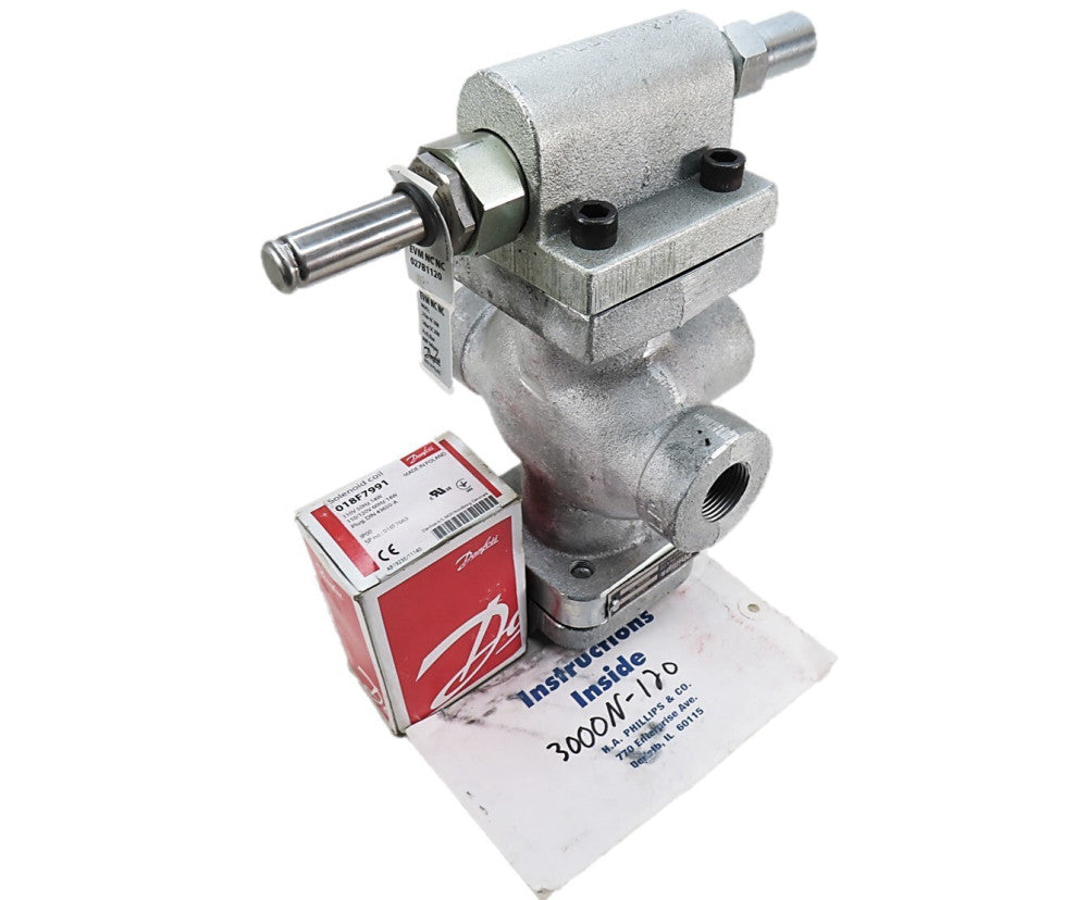Phillips 3000N-120  Automatic 3-Way Valve w/ Danfoss BY120CS 120VAC Coil NEW