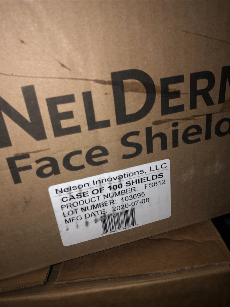 NELSON NELDERM FACE SHIELDS FS812 CASE OF 100 NEW