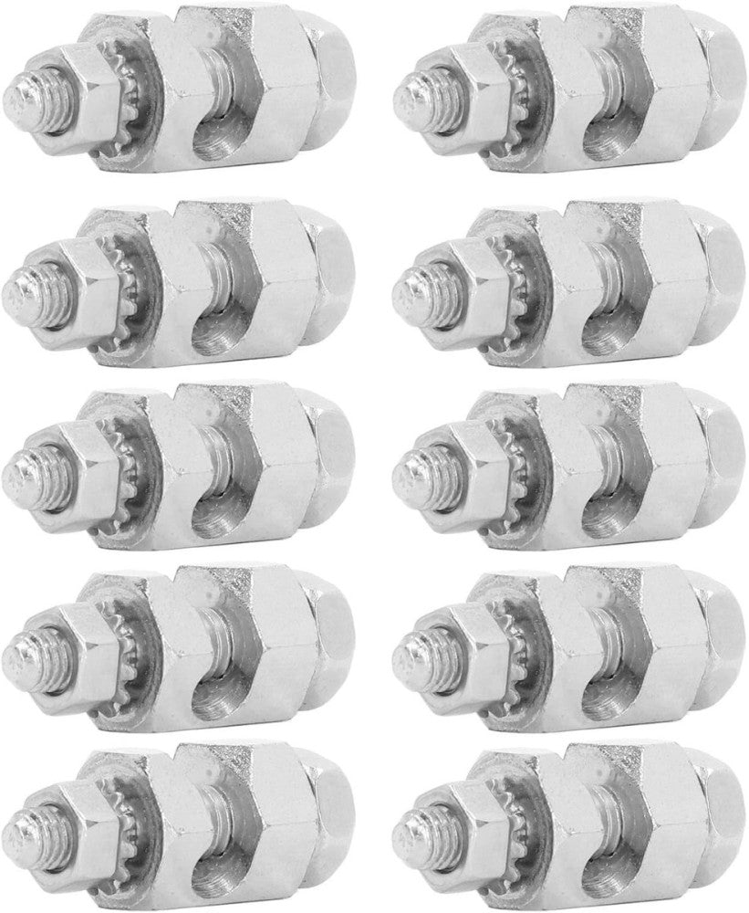 10PCS Solar Grounding Clamp Cable Bare Wire, Lightning Silver 
