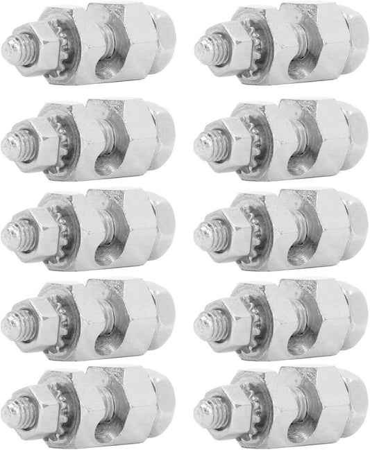 10PCS Solar Grounding Clamp Cable Bare Wire, Lightning Silver 